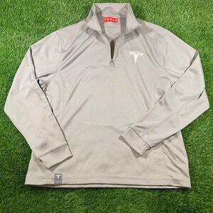 Tesla Officially Branded Gray 1/4 quarter zip pullover sweatshirt (S/M)